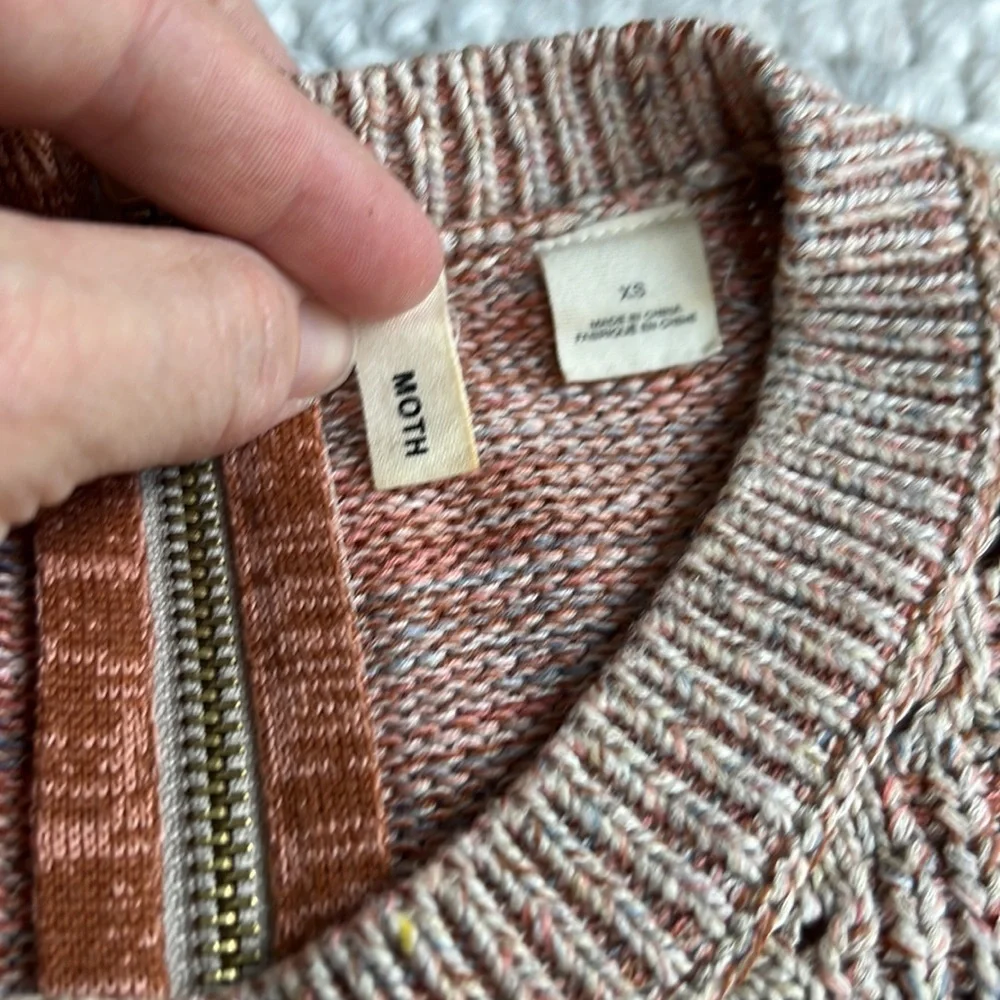 Anthro Moth intricate boho knit Sweater XS